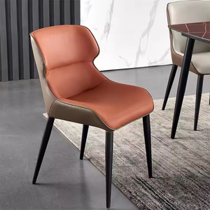 Sedia da Pranzo Moderna e Semplice in Stile Nordico di Lusso, con Struttura in Pelle e Metallo, Portatile ed Ecologica, Arredamento per la Casa - Product Image 3