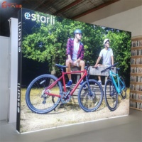 5m * 3m Portable Trade Show Tension Systèmes de tissu illuminé SEG Pop up Light Banner Stand