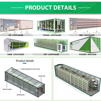 Système hydroponique de culture en conteneur sur roulettes avec structure en acier et éclairage LED optimisé pour la culture de micro-légumes et de cultures rapides en agriculture verticale
