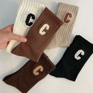 Women's Crew <b>Socks</b> Letter C Mid-Calf Breathable Polyester Autumn <b>Winter</b> Casual <b>Socks</b> For Youth - Product Image 2
