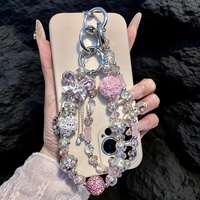 Lujoso Colgante de Mariposa Roja con Diamantes de Imitación, Correa para Teléfono con Cuentas de Cristal de Alta Calidad, Estilo Y2K, Joyería Tecnológica, Cordón de Regalo