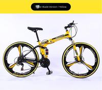 Vélo de montagne pliable Jovia FB-05 à suspension avant souple, version 3 pales, 24 pouces, freins à disque doubles, vitesses variables, pour la ville