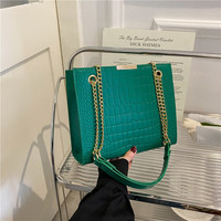 Petit sac de réunion carré en cuir PU gaufré, sac à main rétro tendance à bandoulière unique, sac bandoulière élégant vintage avec chaîne, mode