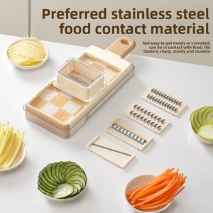Rallador y <span class=keywords><strong>Cortador</strong></span> <span class=keywords><strong>de</strong></span> Verduras Multifuncional Manual Ergonómico para Patatas y Rábanos - Product Image 3