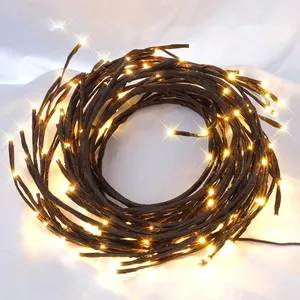 Lumières féeriques de vigne de saule avec branches d'arbre de lumière artificielle télécommandées pour la décoration murale de chambre à coucher intérieure de salon - Product Image 2