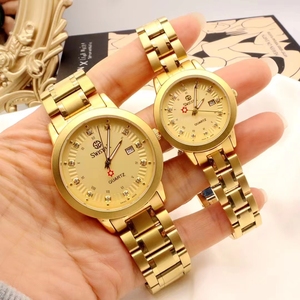 <strong>Men's</strong> Watch Women Calendar Function Vintage 24 Gold Plated for Lovers Design Inlaid Diamond Steel <strong>Valentine</strong> <strong>Gift</strong> - Product Image 6