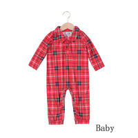 Pyjamas de Noël assortis pour la famille avec motif à carreaux Buffalo en flanelle de coton pour maman, papa, bébé, enfants, toute la famille, Noël