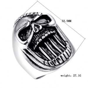 Anillo de Calavera para Hombre de Acero Inoxidable 316L - Joyería Vintage de Moda para Uso Diario - Product Image 2