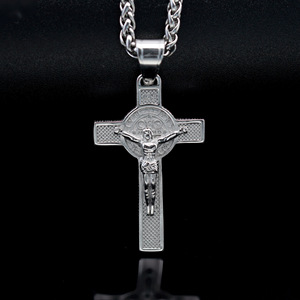 Collana a catena con ciondolo a croce Gesù inossidabile con ciondolo Gesù Cristo croce immagini con ciondolo - Product Image 5