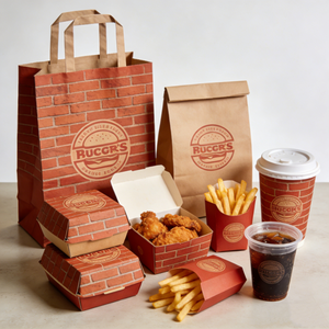 Kotak Kemasan Kentang Goreng Food Grade, Kotak Makanan Kraft Tahan Lama untuk <span class=keywords><strong>Burger</strong></span>, Kentang Goreng, dan Camilan, Model Lipat - Product Image 1