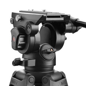 Trépied vidéo professionnel en aluminium <span class=keywords><strong>E</strong></span>-<span class=keywords><strong>IMAGE</strong></span> EK780, conception à deux étages, panoramique/inclinaison continue, capacité de charge de 6 kg, pour caméras à bulle - Product Image 2