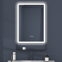 Miroir de courtoisie de salle de bain moderne à LED avec interrupteur tactile étagère murale éclairée pour le rangement de l'appartement, de la villa et du maquillage