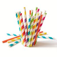 Pailles en papier biodégradables écologiques jetables en forme de U pour smoothies, lait et jus, pour boîtes en carton