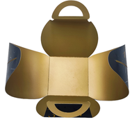 OEM/ODM Luxus recycelte flache Falt schachtel UV-Beschichtung und Goldfolie prägung mit Griff