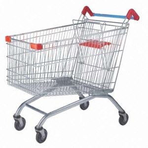 Carrito de Compras Plegable de Malla de 270L, Estilo Europeo con Ruedas de PU de 5'', Galvanizado, Duradero y Conveniente para Uso en Interiores, Tiendas Minoristas - Product Image 3