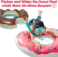 Beliebter Anpassbarer Bestseller Brauner Rosa Bunter Donut PVC Aufblasbarer Schwimmring für Kinder