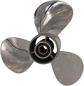 Winibo 9-7/8 x 10-1/<span class=keywords><strong>2</strong></span> inci, 9-7/8 x 12 x 13 inci, X14 inci Baling-baling Baja Tahan Karat dengan Hub Karet Tekan untuk Motor Tempel Yamaha 20HP 30HP - Product Image 3