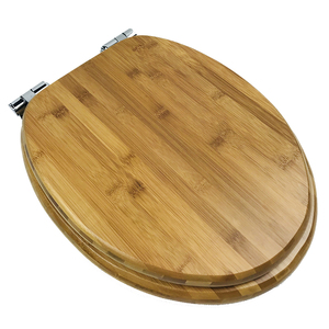 Couvre-siège de toilette en bambou avec charnières en acier inoxydable, siège de toilette en <span class=keywords><strong>bois</strong></span> allongé au design moderne, fermeture douce, certifié FSC - Product Image 2