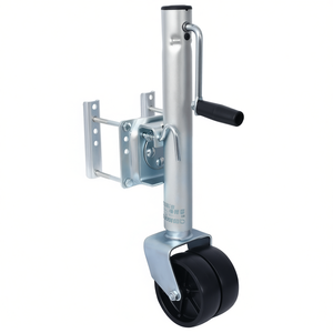 Cric de remorque Chubbs 12 pouces, capacité 1500 lb, double roue réglable, pour bateau, camping-car, remorquage, avec embout pivotant - Product Image 1