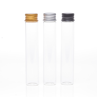 Flacon en verre tubulaire avec bouchon à vis en aluminium 115 mm 116 mm 120 mm Tube en verre