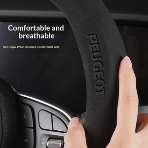 Housse de volant en cuir véritable de qualité supérieure, compatible avec <span class=keywords><strong>Peugeot</strong></span> 4008 <span class=keywords><strong>308</strong></span> 408 2008 307 301 207 508 L3008 et 5008. - Product Image 4