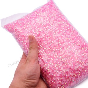Oleeya Venta al por Mayor de Piedras de Cristal Planas sin Fijación en Caliente de 2mm, 3mm, 4mm, 5mm, 6mm, Color Rosa Jelly AB, Resina, para Manualidades DIY - Product Image 4