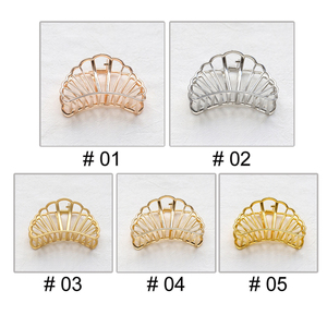 Pinces à cheveux en métal doré moyen, découpées en forme de coquille, 7,5 cm, plaquées or éclair, pinces à cheveux en or rose pour femmes - Product Image 5