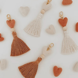 Boho Macrame พวงกุญแจ<span class=keywords><strong>หัวใจ</strong></span>สำหรับกระเป๋ารถยนต์,อุปกรณ์เสริมพวงกุญแจพู่ห้อยจี้ของขวัญสำหรับเธอ - Product Image 3