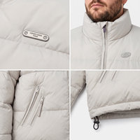 Chaqueta Acolchada de Plumón para Hombre, Cuello Alto, Cierre Completo, Bolsillos con Cordones, Cálida para Invierno, Tallas Grandes y Extra Grandes, 6XL 7XL