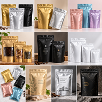 Sac en aluminium argenté de haute qualité ECO, refermable avec fermeture éclair, résistant à l'humidité, pour l'emballage du thé, logo personnalisé