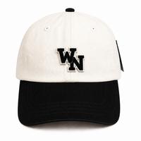 Casquette de baseball WEINI à 6 panneaux, logo personnalisé en chenille, couleur contrastée, style vintage, casquette de sport pour papa, vente en gros, qualité supérieure