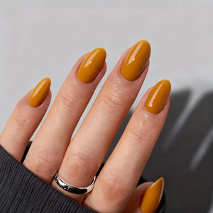 Ongles artificiels en <span class=keywords><strong>gel</strong></span> souple ovales en amande, couvrance totale, réutilisables, à presser, de haute qualité, prêts pour le salon - Product Image 1