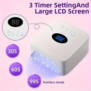 Lámpara de Uñas LED UV Profesional Recargable con 30 Leds, Secador de Uñas Inalámbrico de 54W con 3 Ajustes de Temporizador para Uso en Casa y Salón - Product Image 4