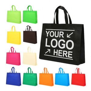 Hot Selling Colorful Non Woven Shopping Bag Business Advertising logo Shopping Bag Custom Non Woven <b>Handbag</b> with Custom logo - Product Image 1