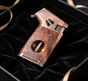 Premium Torch Cigar <b>Lighter</b> Windproof Steel Body Cigar <b>Lighter</b> With Cutter Punch <b>Custom</b> Logo Wholesale Cigar Accessories - Product Image 1