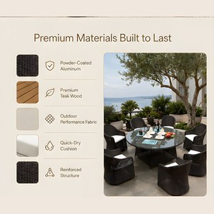Hot Sale <strong>Rattan</strong> Round Shaped <strong>Garden</strong> Dining <strong>Table</strong> Chairs Dining Set - Product Image 3