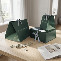 Cajas de Regalo Rígidas Magnéticas de Lujo Personalizadas en Verde Mate, Juego de Cajas para Prendas