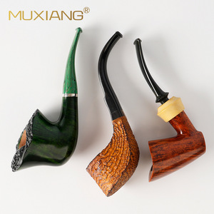 Muxiang Wooden Handmade Smoking Pipes Briarwood Sandalwood Free Type Tobacco Pipe Set For Personal Gift - Product Image 3