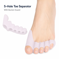Séparateurs d'orteils pour femmes et hommes, manchons correcteurs d'hallux valgus, 5 intercalaires d'orteils pour l'alignement du pied, soulagement de la douleur et protection anti-frottement