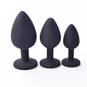 Silicone Anal Plug Jewel Butt Plug Black Red Pink Purple SML Anal Play For Women Sex Toys
