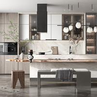 Meubles de cuisine modernes avec armoires sous-évier en mélaminé, ensemble complet de meubles de cuisine
