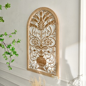 Décoration murale en bois pour salon, design moderne rustique, motif floral, amovible, écologique, personnalisable - Product Image 4