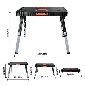 Banco de Trabajo Portátil y Mesa para Sierra Ingletadora para Herramientas y Accesorios de Carpintería con Abrazaderas para Madera Incluidas y Patas de Mesa Extraíbles - Product Image 6