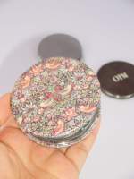 Miroir de maquillage rond en cuir personnalisé avec logo Winway, miroir de poche compact à étiquette privée, miroir pliable, cadeau de voyage, promotion