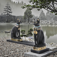 Statue de déesse assise sur un chat, style égyptien, décoration d'intérieur, artisanat en résine peinte à la main, motif animal, vente en gros