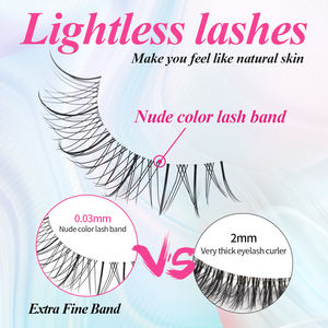 Nouvel arrivage de faux cils transparents à bande fine avec votre propre logo de faux cils super fins - Product Image 2