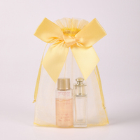 Sac en organza à cordon personnalisé avec logo, 7x9cm, portable, pour bijoux, parfums, cosmétiques, sachets pour mini bonbons, emballages cadeaux