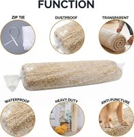 6 sacs de rangement pour tapis avec 6 attaches, sacs de déménagement pour tapis en plastique transparent de grande taille, fabriqués en Chine