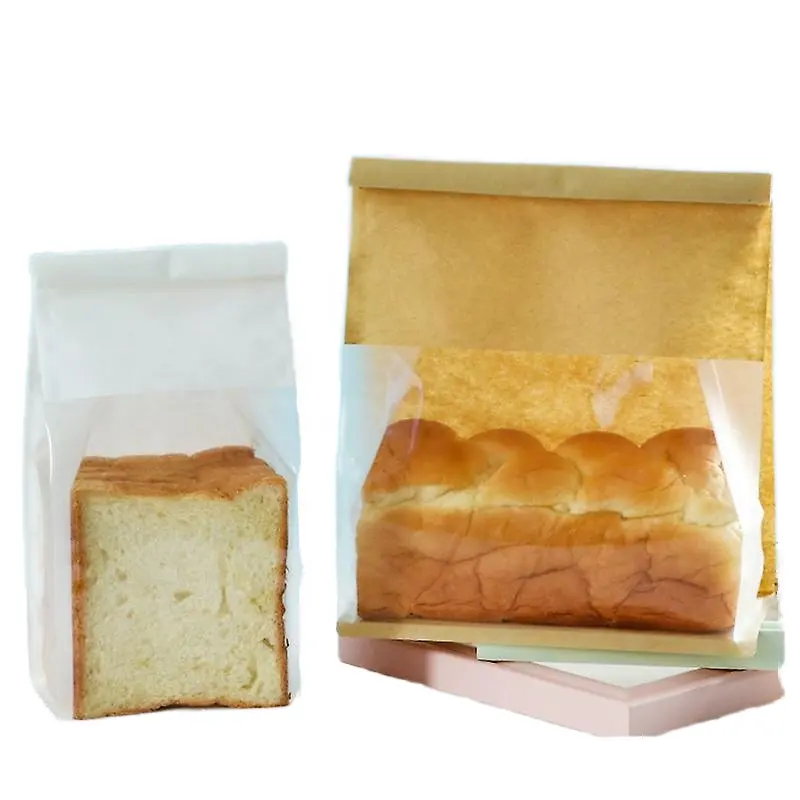 Low Minimum Order Quantity Optional Size Bread Slices Sweet Potato Kraft Paper Bags Wire Self-Sealing for Baked Toast Food Use