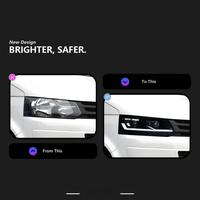 Ensemble de phares de remplacement pour Volkswagen Multivan T5 2010-2015, mise à niveau aftermarket, phares LED, clignotants séquentiels, feux de jour (DRL)